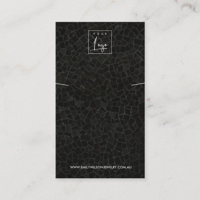 CARTÃO DE VISITA EXIBIÇÃO DO NECKLACE BRACELET DE TEXTURA NEGRA (Frente)