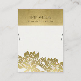 CARTÃO DE VISITA EXIBIÇÃO DO NECKLACE DE FLOR DE LOTUS DOURADO DO R