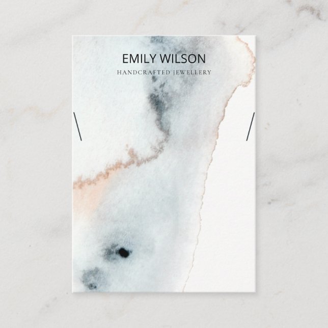 CARTÃO DE VISITA EXIBIÇÃO DO NECKLACE DE ONDAS DE ÁGUA DOURADA AQUA (Frente)