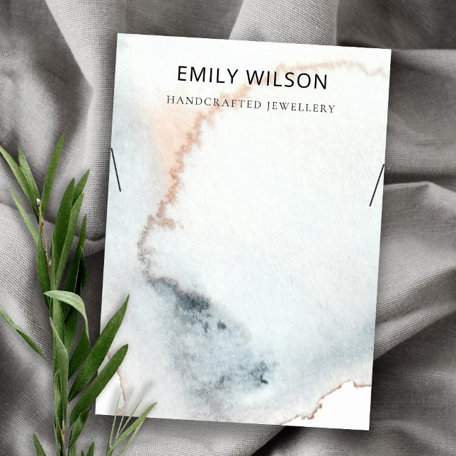 CARTÃO DE VISITA EXIBIÇÃO DO NECKLACE DE ONDAS DE ÁGUA DOURADA AQUA (Criador carregado)