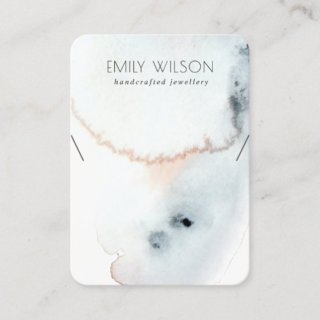 CARTÃO DE VISITA EXIBIÇÃO DO NECKLACE DE ONDAS DE ÁGUA DOURADA AQUA (Frente)