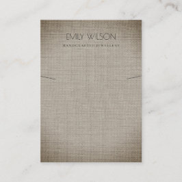 CARTÃO DE VISITA EXIBIÇÃO DO NECKLACE DE TEXTURA DA CANA DO TECIDO 