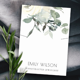 CARTÃO DE VISITA EXIBIÇÃO DO NECKLACE DO BUNCH FLORAL BRANCO DO SOF