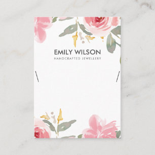 CARTÃO DE VISITA EXIBIÇÃO DO NECKLACE FLORAL DE COR DE ÁGUA FLOR