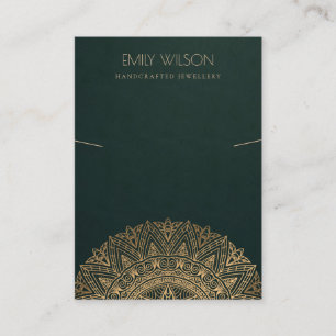 CARTÃO DE VISITA EXIBIÇÃO DO ORNAMENTADO CLÁSSICO GREEN DOURADO 