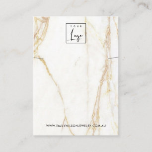 CARTÃO DE VISITA EXIBIÇÃO DOURADA DA BRACELET DE NECKLACE MARBLE