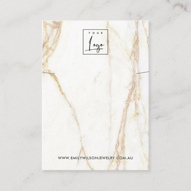 Cartão De Visita EXIBIÇÃO Dourada DA BRACELET DE NECKLACE MARBLE CA (Frente)