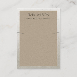 CARTÃO DE VISITA EXIBIÇÃO ELEGANTE SILVER BORDER RUST KRAFT NECKL