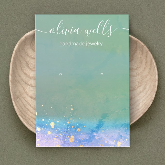 Cartão De Visita Exibição Ocupada de Leitura de Script de Aquarela  (Criador carregado)