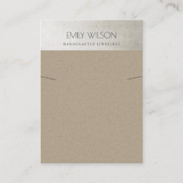 CARTÃO DE VISITA EXIBIÇÃO RUSTIC KRAFT NECKLACE DO ELEGANTE FAUX SI