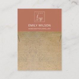 CARTÃO DE VISITA EXIBIÇÃO RUSTIC TERRACOTTA TEXTURE LOGO NECKLACE
