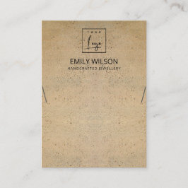 CARTÃO DE VISITA EXIBIÇÃO RUSTIC TERRACOTTA TEXTURE LOGO NECKLACE