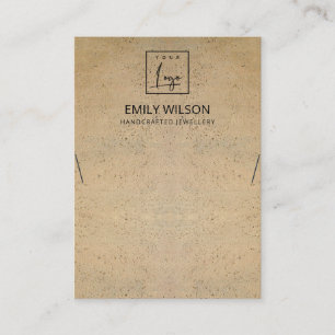 CARTÃO DE VISITA EXIBIÇÃO RUSTIC TERRACOTTA TEXTURE LOGO NECKLACE