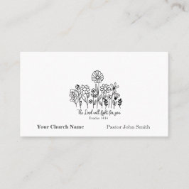 Cartão De Visita Exodus Bible Verse Floral Doodle Church