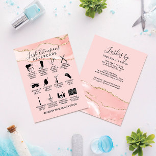 Cartão De Visita Expansão Dourada do Lash de Agato Rosa-Cor-de-rosa