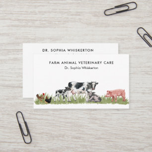 Cartão De Visita Explorações agrícolas Animais de Veterinária Vaca 
