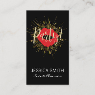 Cartão De Visita Explosão de festa com beijo