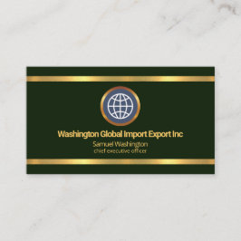 Cartão De Visita Exportação Global de Fronteiras Douradas Verde Sim