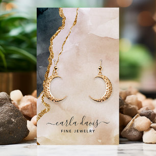 Cartão De Visita Expositor de Joias em Aquarela Rosa Preto