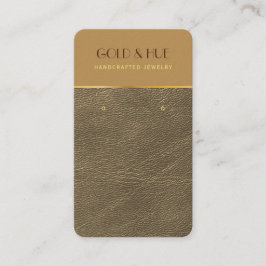 Cartão De Visita Expositor elegante de brincos em couro marrom dour