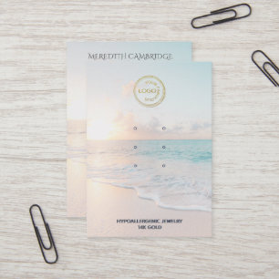 Cartão De Visita Expositor Moderno de Praia para 3 Pares de Brincos