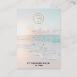 Cartão De Visita Expositor Moderno de Praia para 3 Pares de Brincos