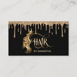 Cartão De Visita Extensão capilar estilista de dourados modernos