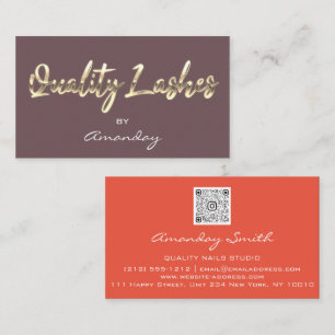 Cartão De Visita Extensão de barra de qualidade Logotipo QRCode Ros