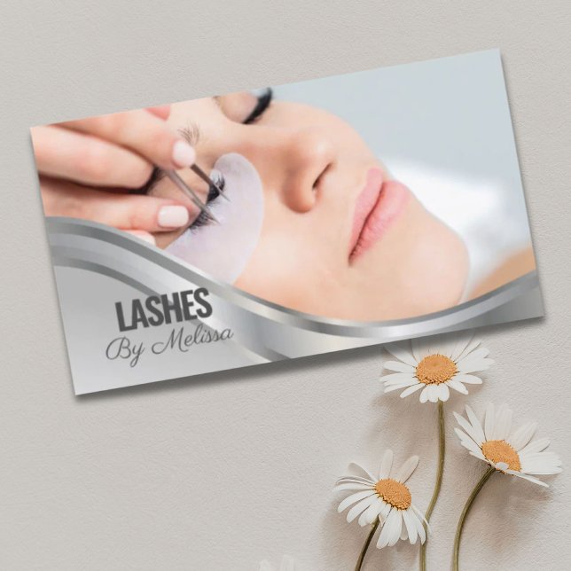 Cartão De Visita Extensão de Lash Artista de Maquiagem de Beleza Ey (Modern Eyelash Beauty Makeup Artist Lash Extension Business Card)