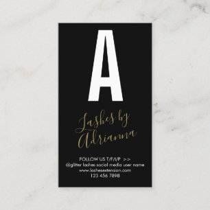 Cartão De Visita Extensão de Lash de Ativação do Ícone Dourado Pret