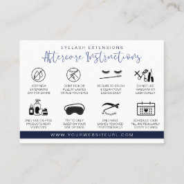 Cartão De Visita Extensão Eyelash Instruções pós-tratamento Logotip