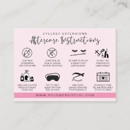 Cartão De Visita Extensão Eyelash Instruções pós-tratamento Logotip