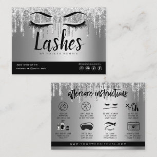 Cartão De Visita Extensão Eyelash Instruções pós-tratamento Logotip