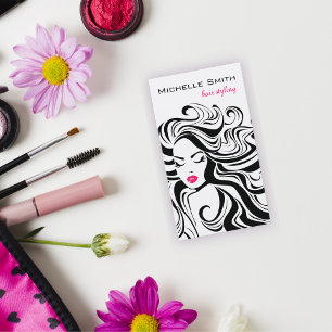 Cartão De Visita Extensões de Cabelo de Estilo de Cabelo Branco Bra