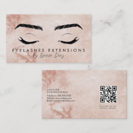 Cartão De Visita Extensões de Cílios com Aquarela Salão de Beleza