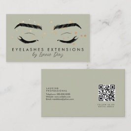Cartão De Visita Extensões de Cílios Minimalistas Salão de Estrelas
