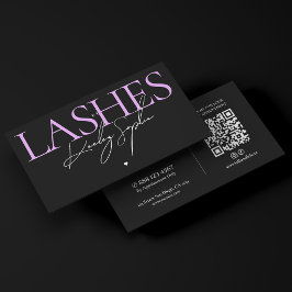 Cartão De Visita Extensões de Cílios Roxos Pretos Aesthetic Lash Te
