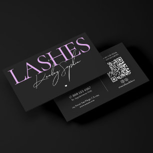 Cartão De Visita Extensões de Cílios Roxos Pretos Aesthetic Lash Te