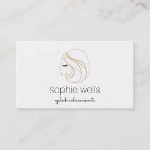Cartão De Visita Extensões de EyeLash e Falsos Eyelashes Branco