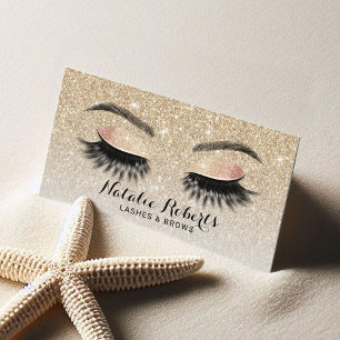 Cartão De Visita Extensões de Eyelash Salão de Beleza Glitter Dou