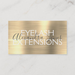 Cartão De Visita Extensões Eyelash de Metal Dourado de luxo