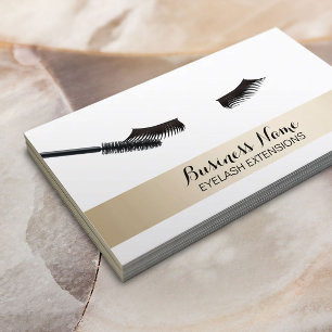 Cartão De Visita Extensões Eyelash Modernas Douradas
