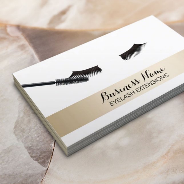 Cartão De Visita Extensões Eyelash Modernas Douradas (Criador carregado)