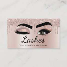 Cartão De Visita Extensões Eyelash Piscam A Lente Brilhante Rosa Do