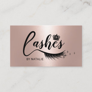 Cartão De Visita Extensões Eyelash rosa Douradas Pisca Rainha Sal