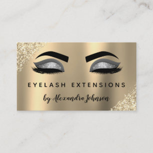 Cartão De Visita Extensões Eyelash Silver Douradas do Luxo