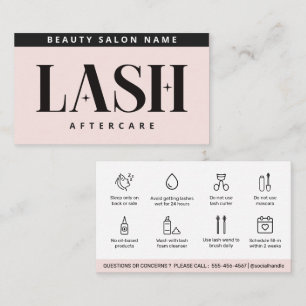 Cartão De Visita Extensões Eyelash Simples Modernas Lash Após Cui