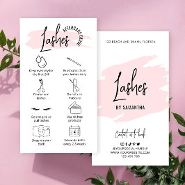 Cartão De Visita Extensões Lash de Cor de Água Rosa Moderna Após o