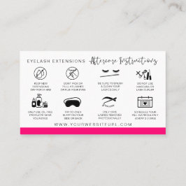 Cartão De Visita Extensões Lash Instruções de Cuidados Secundários 