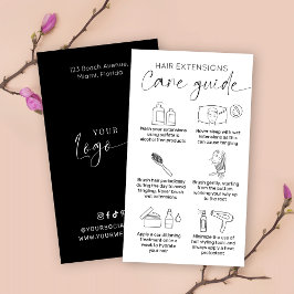 Cartão De Visita Extensões minimalistas de cabelo preto e branco ap